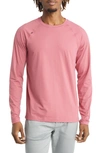 Rhone Crew Neck Long Sleeve T-shirt In Red Moscato