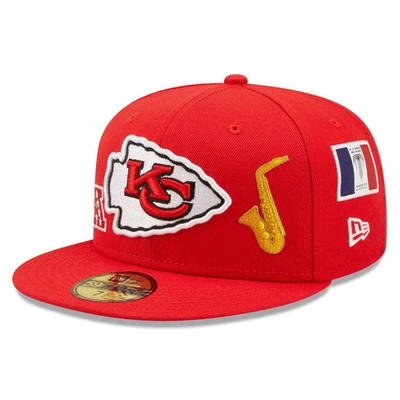 New Era Men's  Red Kansas City Chiefs Team Local 59fifty Fitted Hat