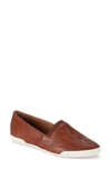 Frye Melanie Antiqued Leather Slip-on Sneakers In Cognac