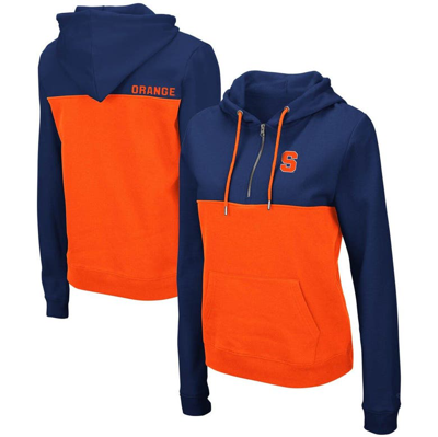 Colosseum Navy/orange Syracuse Orange Aidan Lightweight Half-zip Hoodie