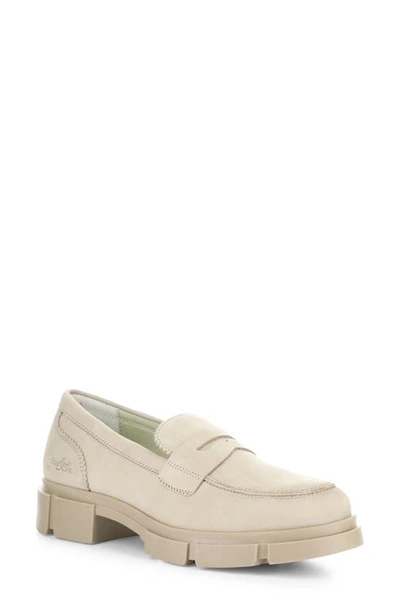 Bos. & Co. Lawn Chunky Penny Loafer In Stone Nubuck