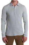 Billy Reid Cotton Blend Knit Polo Shirt In Light Grey