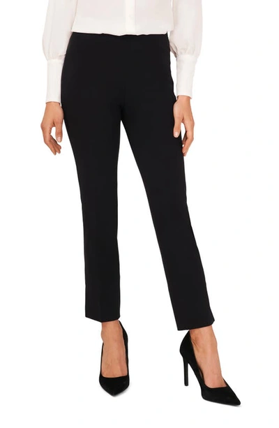 Halogen High Waist Side Slit Straight Leg Pants In Rich Black