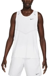 Nike Men's Rise 365 Dri-fit Running Tank Top In Reflective Silver/white