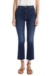 Shop Mother The Hustler Fray Ankle Bootcut Jeans In Teaming Up