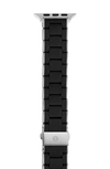 Michele 20mm Silicone Apple Watch® Strap In Black/silver
