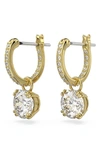 Swarovski Silver-tone Constella Crystal Drop Earrings In Yellow Gold
