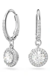 Swarovski Silver-tone Constella Crystal Drop Earrings In White
