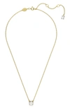 Swarovski Silver-tone Constella Crystal Pendant Necklace, 14-7/8" + 2" Extender In Gold-tone/ White