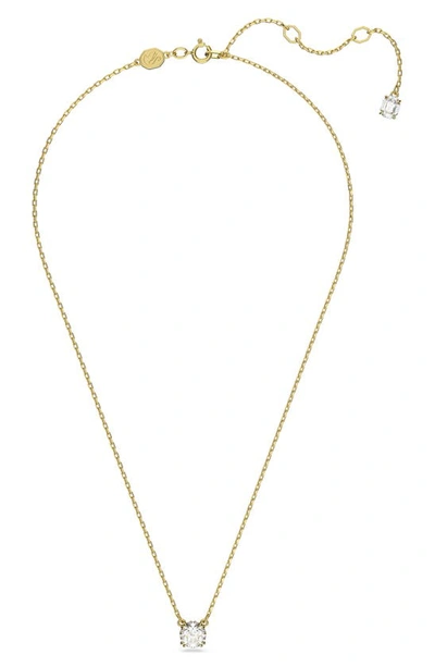 Swarovski Stilla Crystal Pendant Necklace In Yellow Gold
