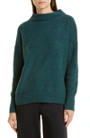 Vince Boiled Cashmere Funnel-neck Pullover In Sea Quartz