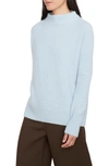 Vince Boiled Cashmere Funnel Neck Pullover In Lt Tide