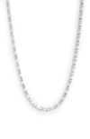 Kendra Scott Rhodium-plated Baguette-crystal 19" Adjustable Strand Necklace In White Crystal