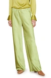 Vince Satin Bias Cut Pants In Cactus