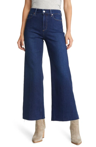 Paige Anessa High Waist Wide Leg Jeans In Blue