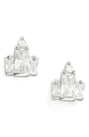 Kendra Scott Juliette Stud Earrings In Rhodium White Crystal