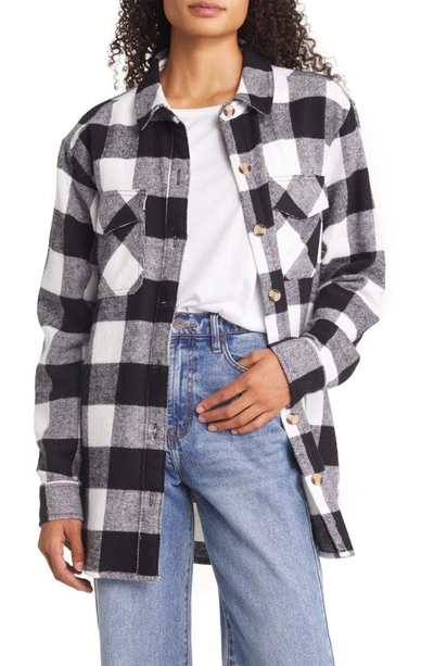 Beachlunchlounge Oversize Plaid Cotton Shirt In Jet Stream