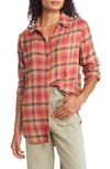 Beachlunchlounge Plaid Button-up Shirt In Habenero