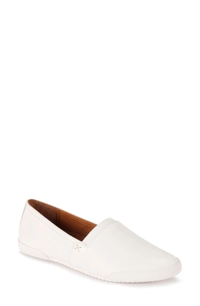 Frye Melanie Leather Slip-on Sneakers In White Leather