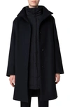 Akris Punto Duffle Knee-length Wool Coat In 009 Black