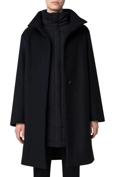 AKRIS PUNTO 2-IN-1 QUILTED & WOOL BLEND CAR COAT
