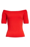 Alexander Mcqueen Red Top Off The Shoulders