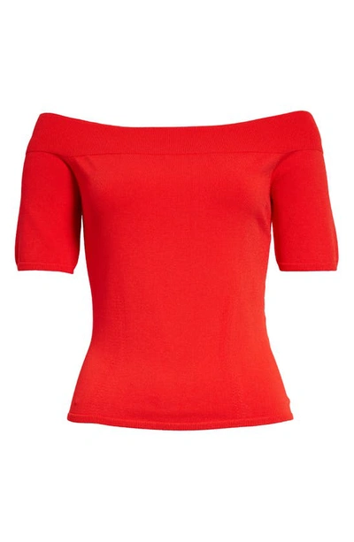 Alexander Mcqueen Red Top Off The Shoulders In Lust Red