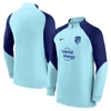 Nike Light Blue Atletico De Madrid Strike Drill Performance Raglan Quarter-zip Long Sleeve Top In Light Blue