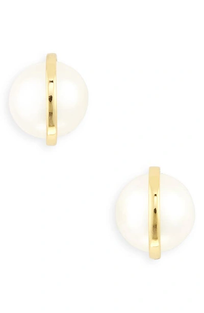 Shashi Essential Pearl Stud Earrings In Gold/ Pearl