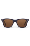 Toms Fitzpatrick 52mm Polarized Rectangular Sunglasses In Navy Multi/ Brown Polar