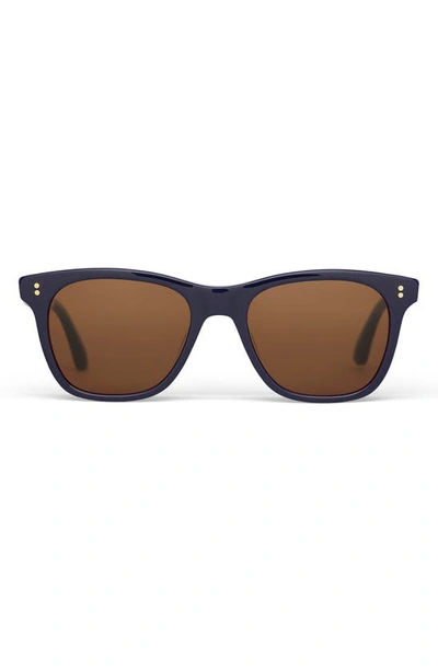 Toms Fitzpatrick 52mm Polarized Rectangular Sunglasses In Navy Multi/ Brown Polar