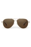 TOMS HUDSON 60MM POLARIZED AVIATOR SUNGLASSES