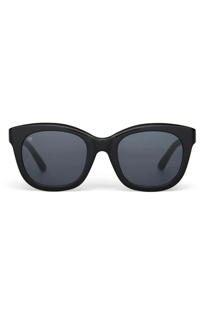 Toms Jacqui 51mm Rectangular Sunglasses In Shiny Black/ Dark Grey