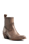 Frye Sacha Leather Western Chelsea Booties In Stone