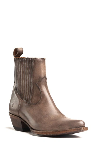 Frye Sacha Leather Western Chelsea Booties In Stone