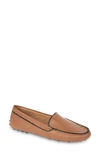 Patricia Green Jill Piped Driving Moccasin In Chocolate/ Black Leather