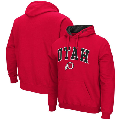Colosseum Red Utah Utes Arch And Logo Pullover Hoodie