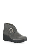 Fly London Brit Wedge Bootie In Diesel Oil Suede