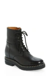 Chloé Noua Blanket-stitched Leather Ankle Boots In Black