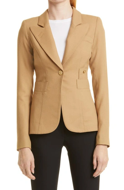 Smythe Classic Duchess Wool Blazer In Camel