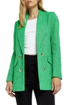 River Island Boucle Fitted Blazer In Green - Part Of A Set In Green