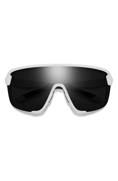 Smith Bobcat 135mm Chromapop™ Shield Sunglasses In White / Black