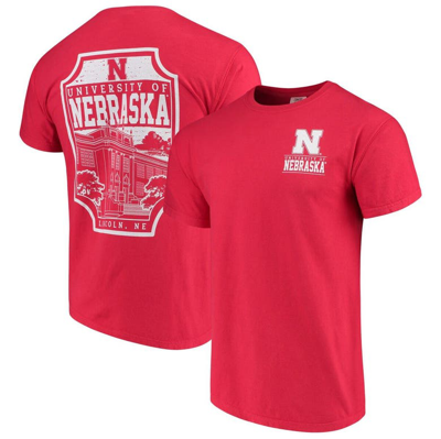 Image One Scarlet Nebraska Huskers Comfort Colors Campus Icon T-shirt