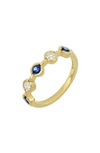 Bony Levy El Mar Diamond & Sapphire Circle Ring In 18k Yellow Gold