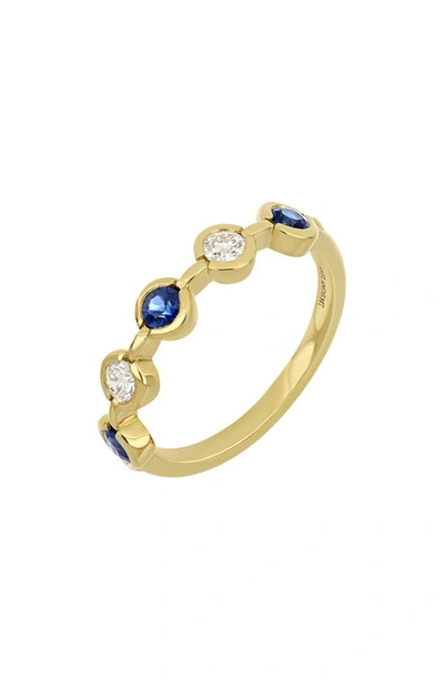 Bony Levy El Mar Diamond & Sapphire Circle Ring In 18k Yellow Gold