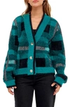 English Factory Check Cardigan In Green