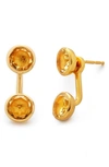 Monica Vinader X Kate Young Gemstone Ear Jackets In 18ct Gold Vermeil On Sterling