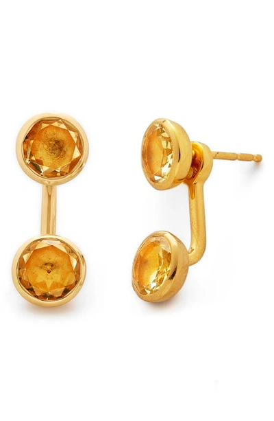 Monica Vinader X Kate Young Gemstone Ear Jackets In Gold