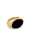 Monica Vinader X Kate Young Onyx Dome Ring In Gold