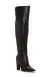 Vince Camuto Demerri Over The Knee Boot In Black Crinkle Patent